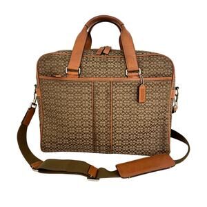 Coach Hudson Commuter Crossbody Travel Bag Signature Canvas Laptop F70058